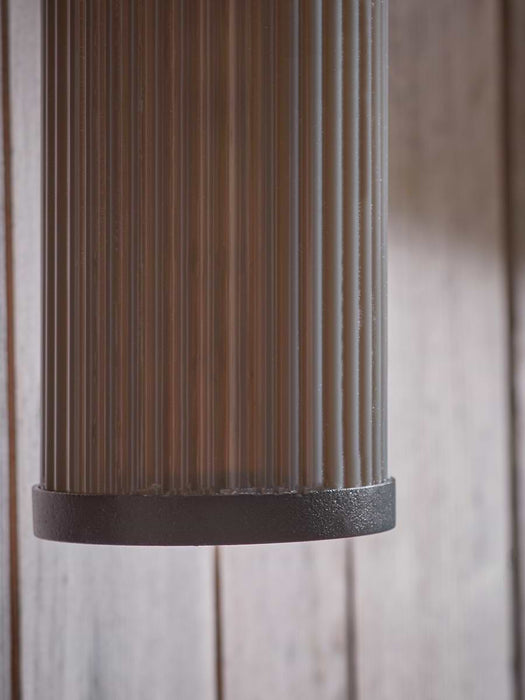 Outdoor Round Ribbed Wall Light