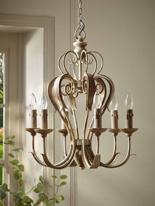 Six Arm Scroll Chandelier