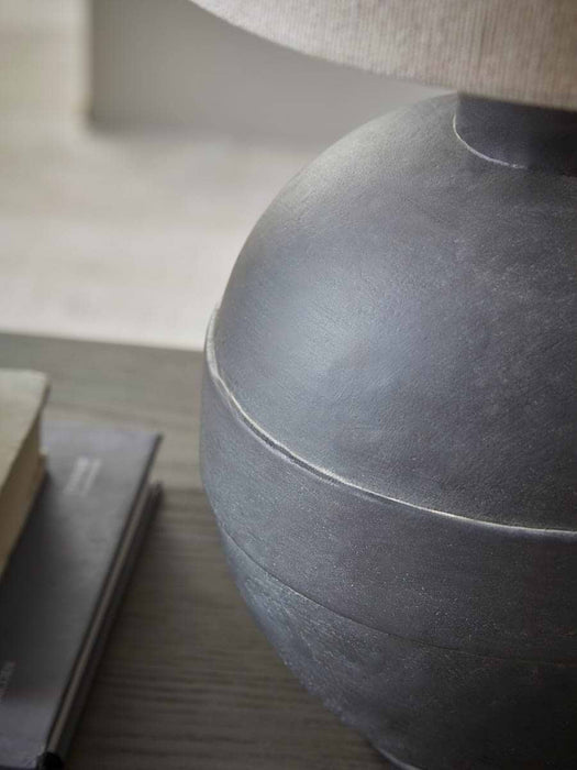 Round Black Ceramic Table Lamp