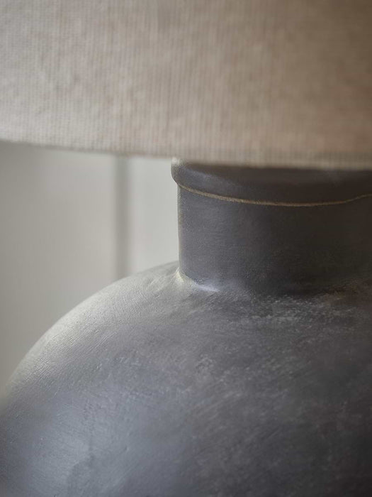 Round Black Ceramic Table Lamp