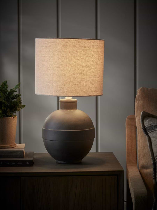 Round Black Ceramic Table Lamp