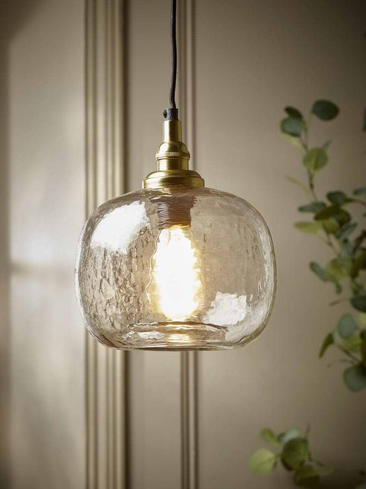 Dimpled Glass Pendant - Squoval