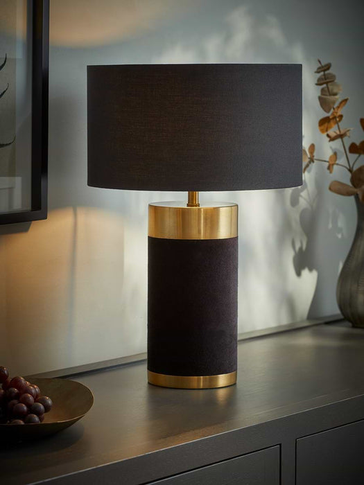 Black Velvet & Gold Table Lamp