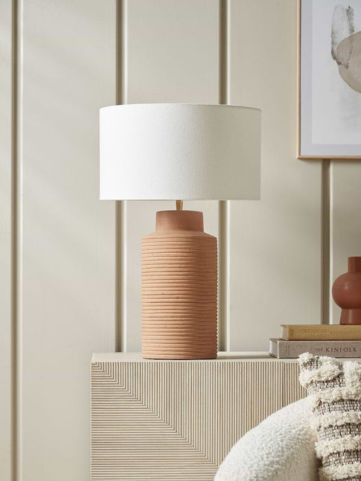 Ribbed Terracotta Table Lamp