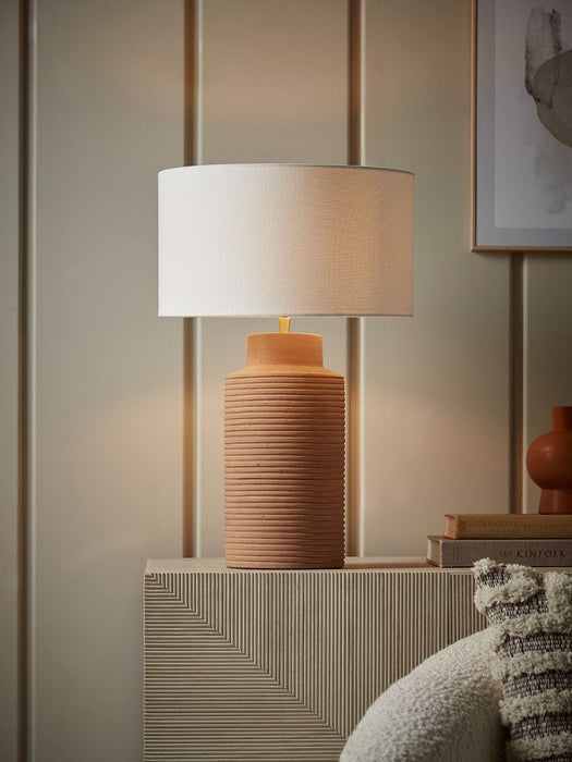 Ribbed Terracotta Table Lamp