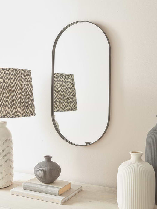 Lozenge Shaped Wall Mirror - Black