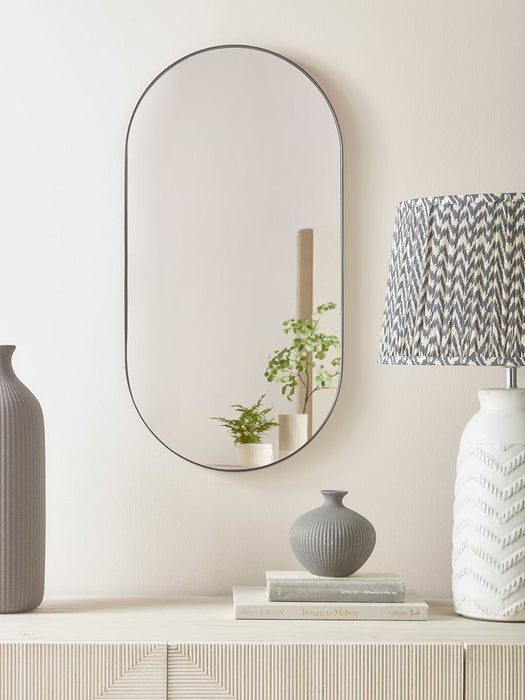 Lozenge Shaped Wall Mirror - Black