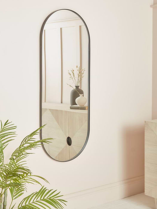 Lozenge Shaped Full Length Mirror - Black