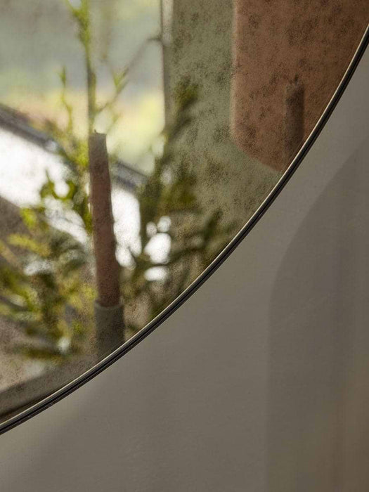 Round Antique Glass Mirror