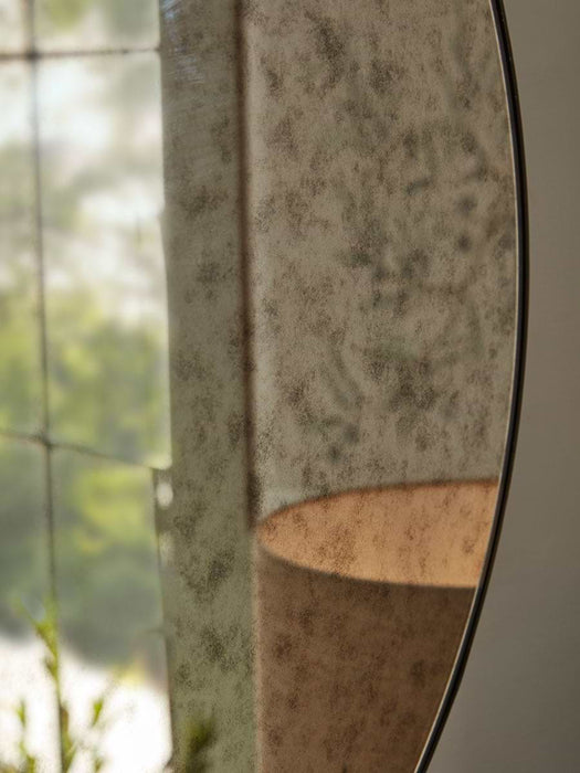 Round Antique Glass Mirror