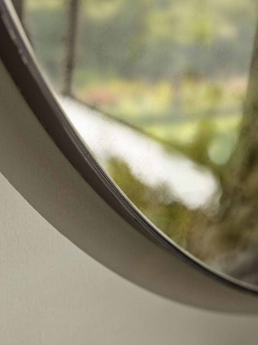 Round Antique Glass Mirror
