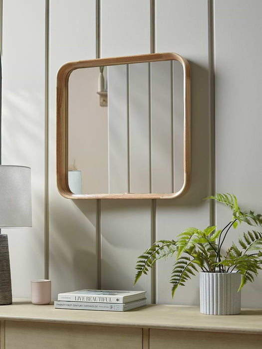 Oak Deep Framed Mirror - Squoval