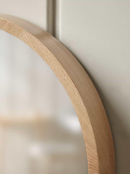 Round Oak Shelf Mirror