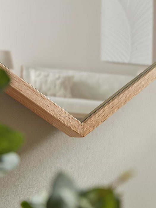 Oak Hexagon Mirror