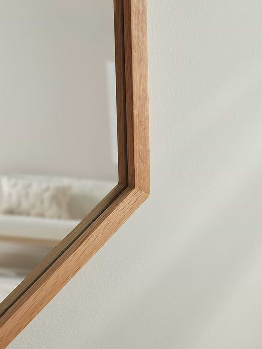 Oak Hexagon Mirror