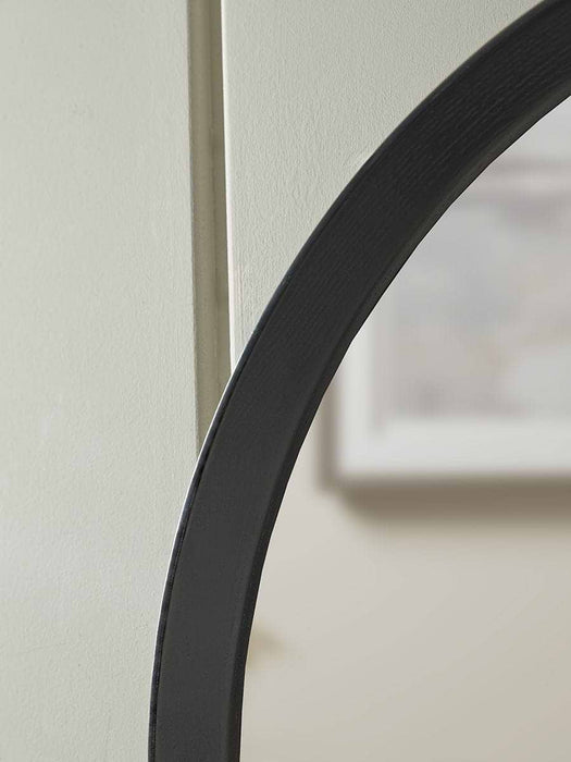 Arched Black Oak Mirror