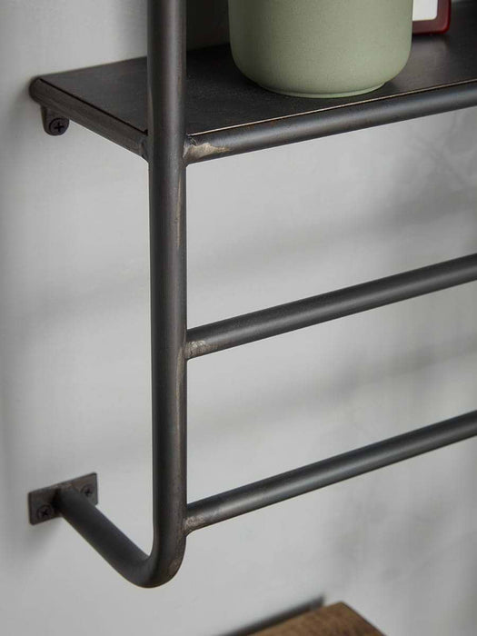 Industrial Mirror Shelf Rack