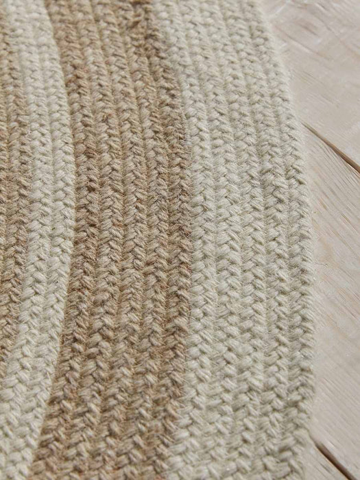 Agna Round Border Rug - Natural