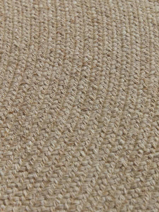 Agna Round Border Rug - Natural