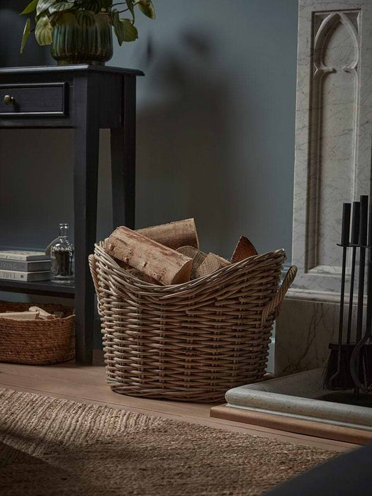 Curved Wicker Log Basket