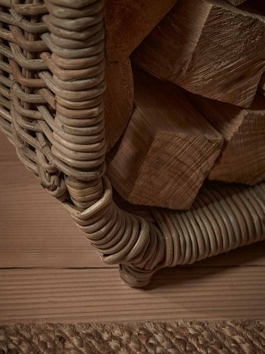 Tall Rattan Log Holder