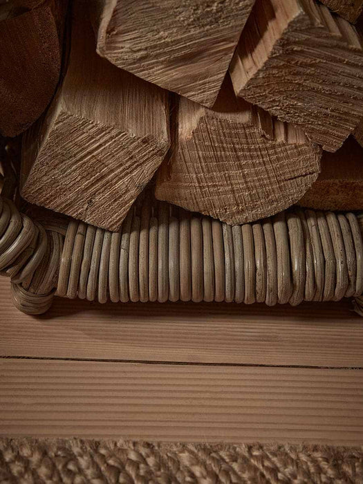 Tall Rattan Log Holder