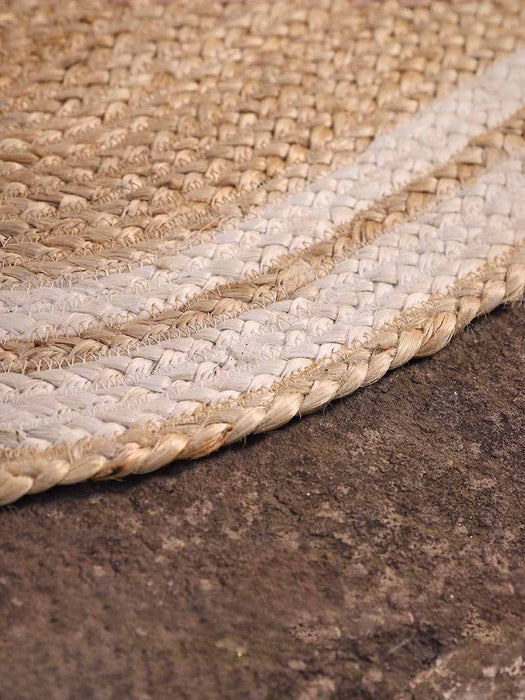 Braided Jute Oval Doormat - Border