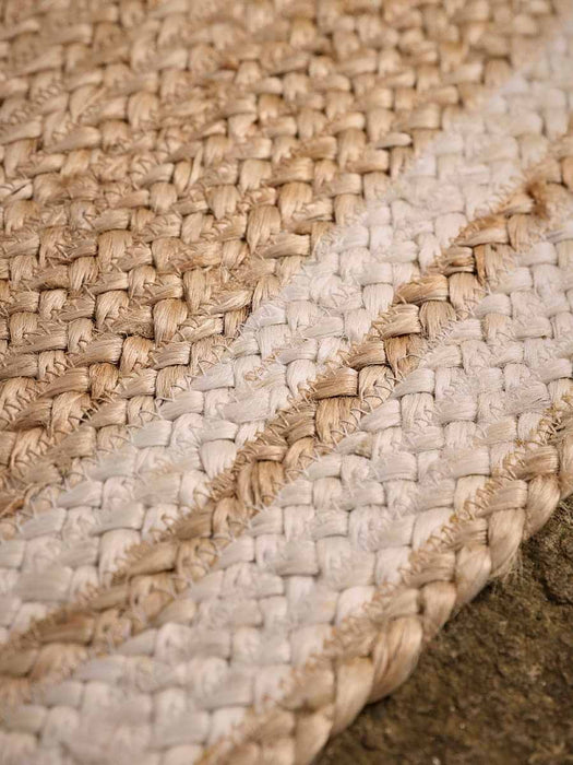 Braided Jute Oval Doormat - Border