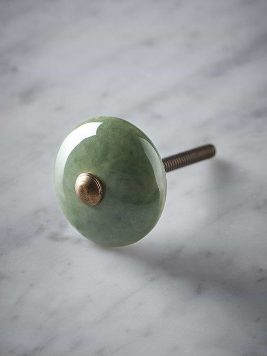 Ceramic Round Knob - Sage