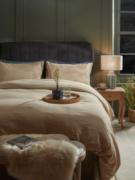 Luxury Linen King Duvet Cover - Barley
