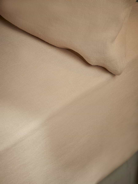 Luxury Linen King Fitted Sheet - Barley