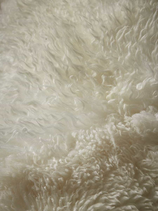 Oversized Curly Sheepskin Beanbag -Ivory