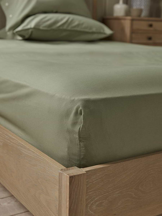 Cotton King Fitted Sheet Eucalyptus