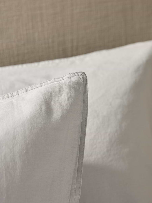 Two Cotton Pillowcases - Pewter Grey