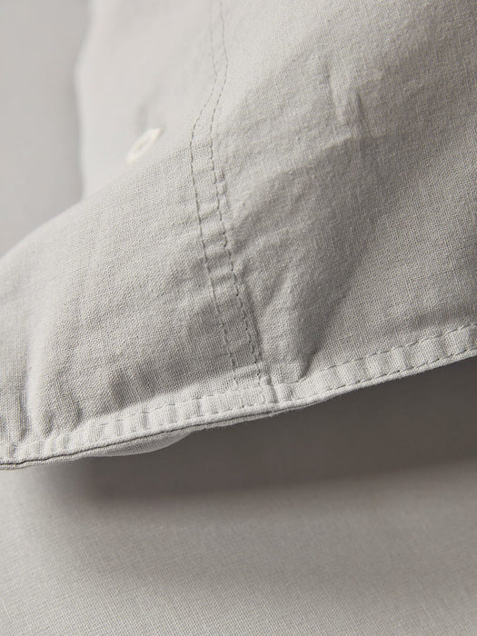 Two Cotton Pillowcases - Pewter Grey