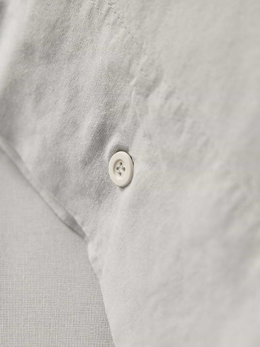 Two Cotton Pillowcases - Pewter Grey