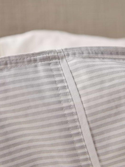Cotton King Duvet Cover Set - Pewter Grey Stripe