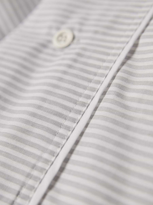 Cotton King Duvet Cover Set - Pewter Grey Stripe
