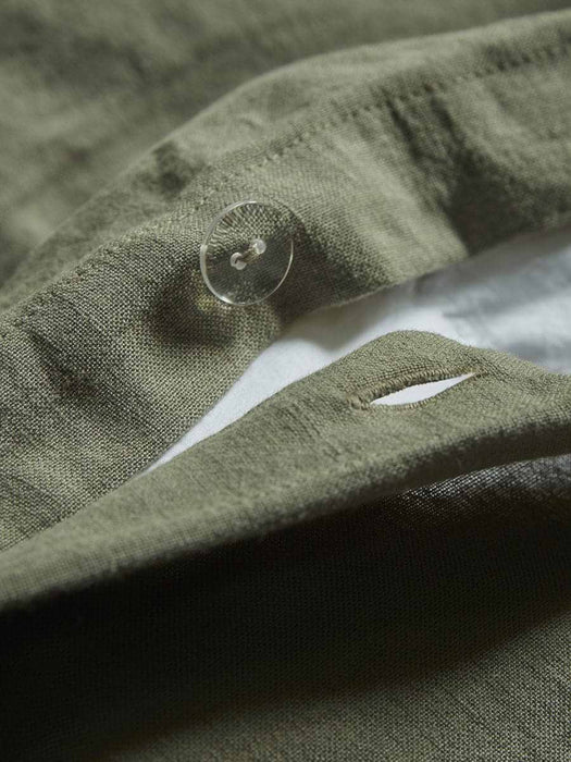 Luxury Linen King Duvet Cover - Olive Green