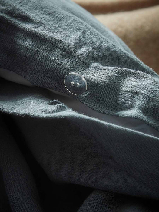 Luxury Linen King Duvet Cover - Nordic Blue