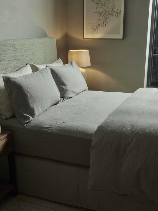 Luxury Linen King Fitted Sheet - Dove Grey