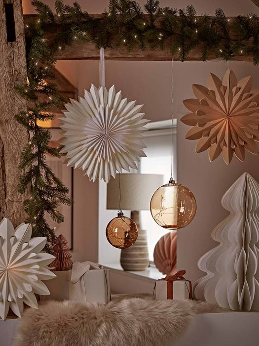 Oversized Light Up Glass Sphere - Amber - Small