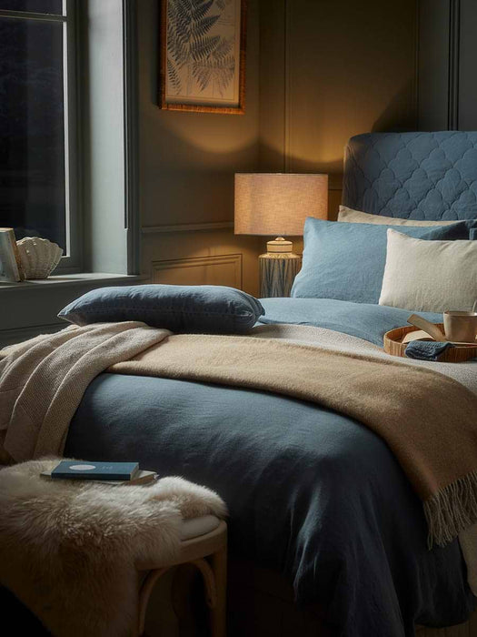 Luxury Linen King Duvet Cover - Nordic Blue