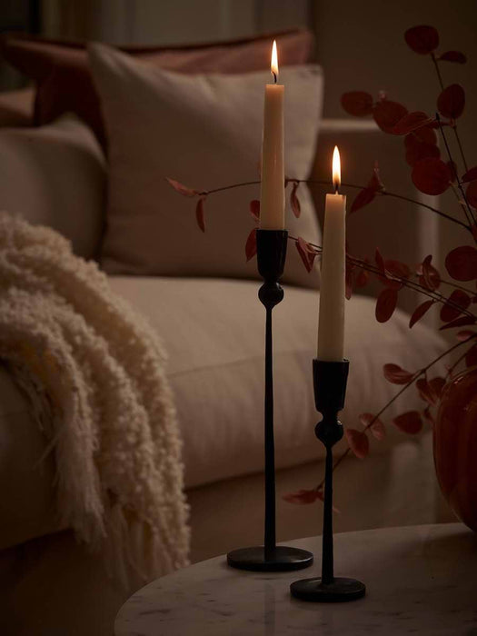 Matte Black Dinner Candle Holder - Small