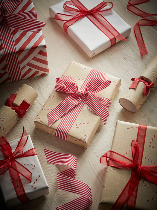 Candy Cane Recycled Wrapping Paper - 10m