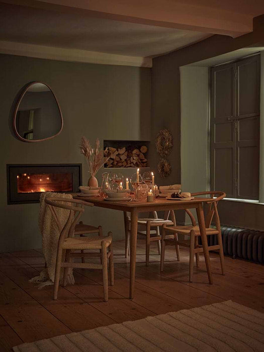 Chevron Oak Extendable Rectangle Dining Table - 6 to 8 Seater