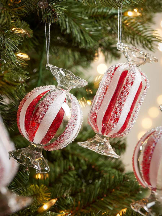 Four Giant Sweets Glass Baubles