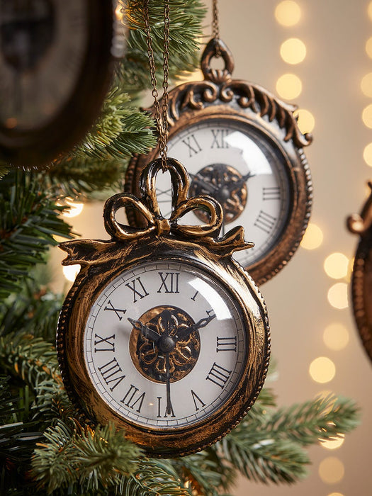 Six Gilded Clock Baubles