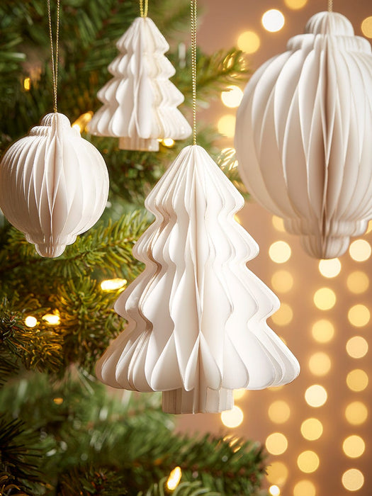 Four Honeycomb Paper Drops - Cream