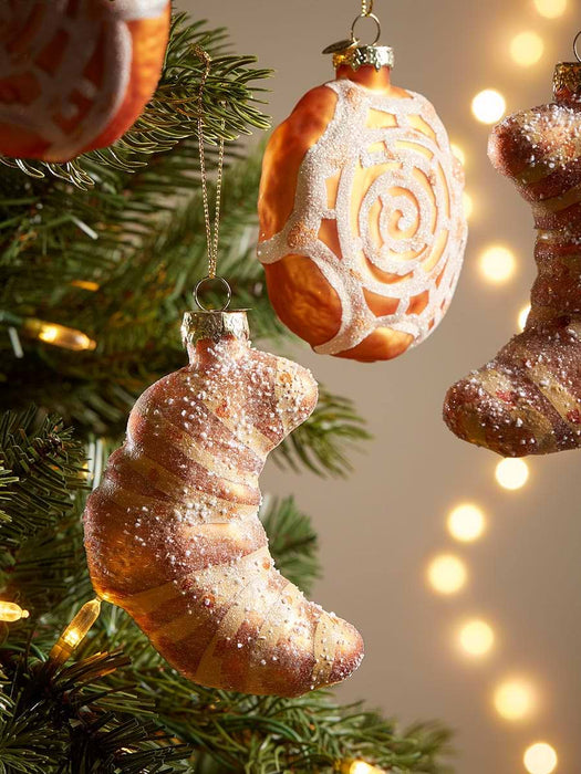 Four Tasty Pastry Glass Baubles